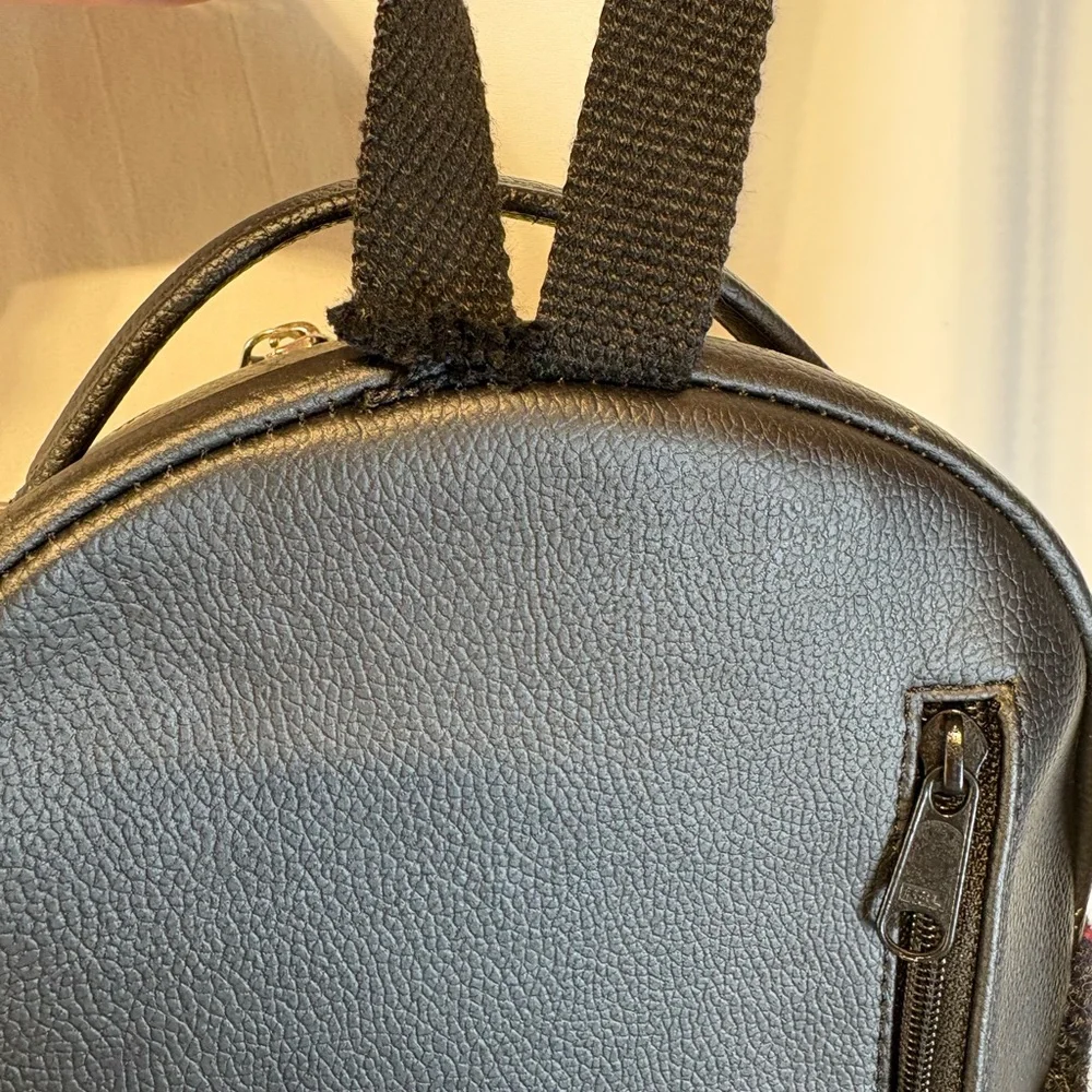 Harris Tweed mini back pack in grey and blue plaid pattern